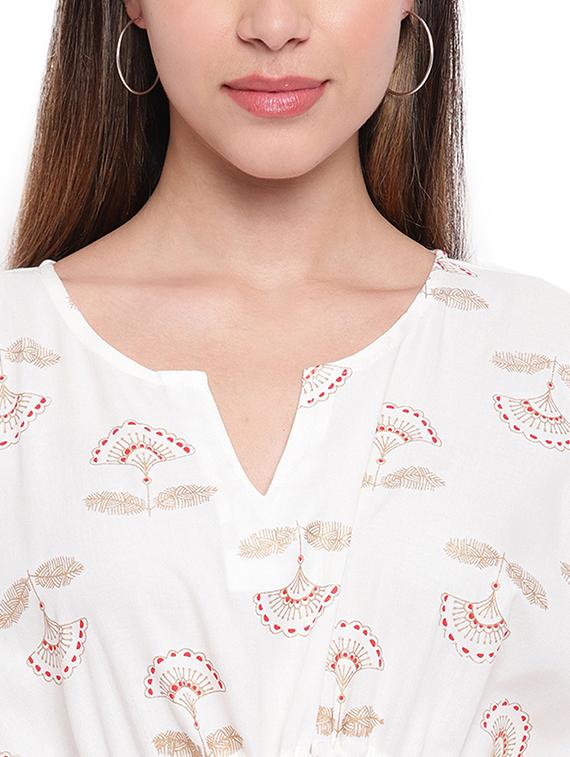 gold print kurta pant set - 17299521 - Zoom Image - 4