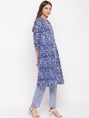 paisley kurta pant set - 17299524 - Standard Image - 2