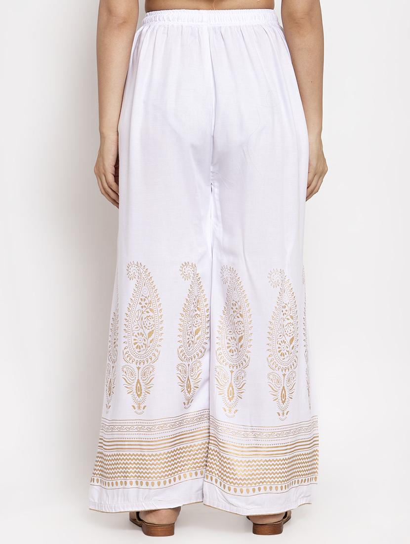 white rayon flared palazzo - 17299664 - Zoom Image - 3