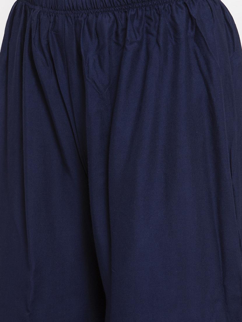 navy blue rayon flared palazzo - 17299665 - Zoom Image - 5