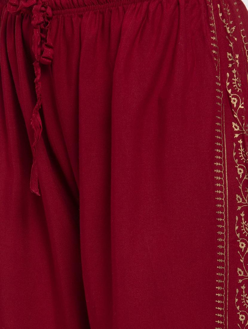 red rayon flared palazzo - 17299668 - Zoom Image - 5