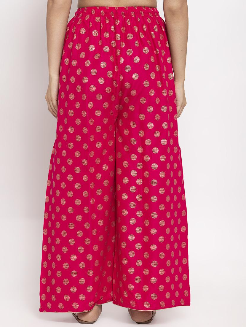 pink rayon flared palazzo - 17299672 - Zoom Image - 3