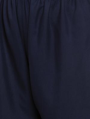 navy blue rayon flared palazzo - 17299673 - Standard Image - 5