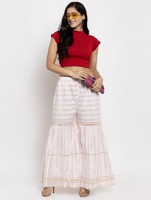 stripe printed sharara - 17299678 - Standard Image - 4