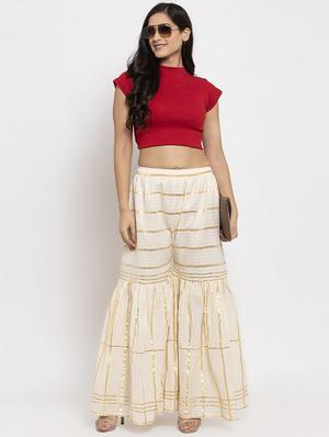 stripe printed sharara - 17299679 - Standard Image - 4