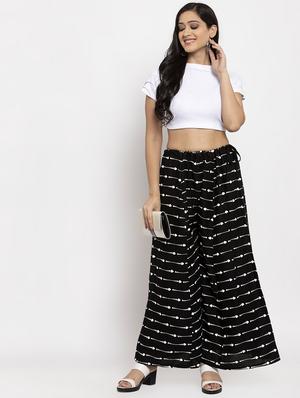 printed flared palazzo - 17299680 - Standard Image - 4