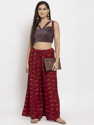 gold printed palazzo - 17299685 - Standard Image - 4