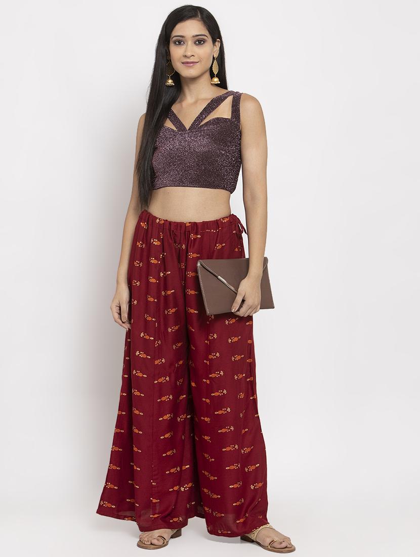 gold printed palazzo - 17299685 - Zoom Image - 4