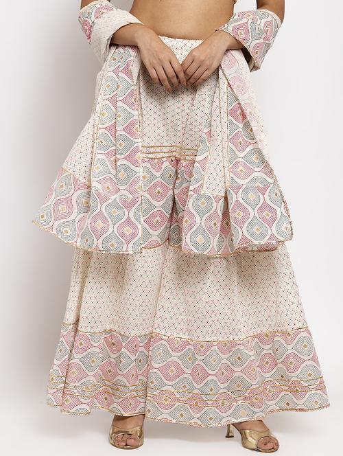 gota work sharara with dupatta - 17299687 - Standard Image - 1