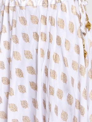 gold print flared skirt - 17299705 - Standard Image - 5