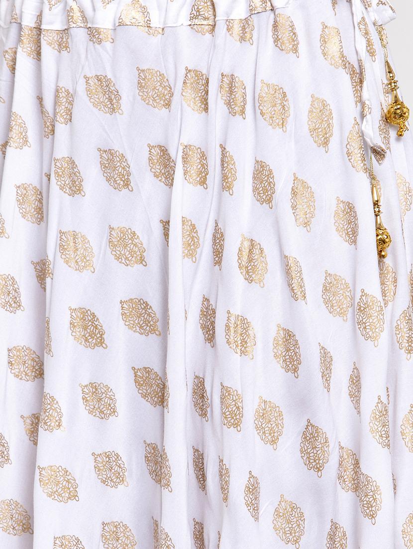 gold print flared skirt - 17299705 - Zoom Image - 5
