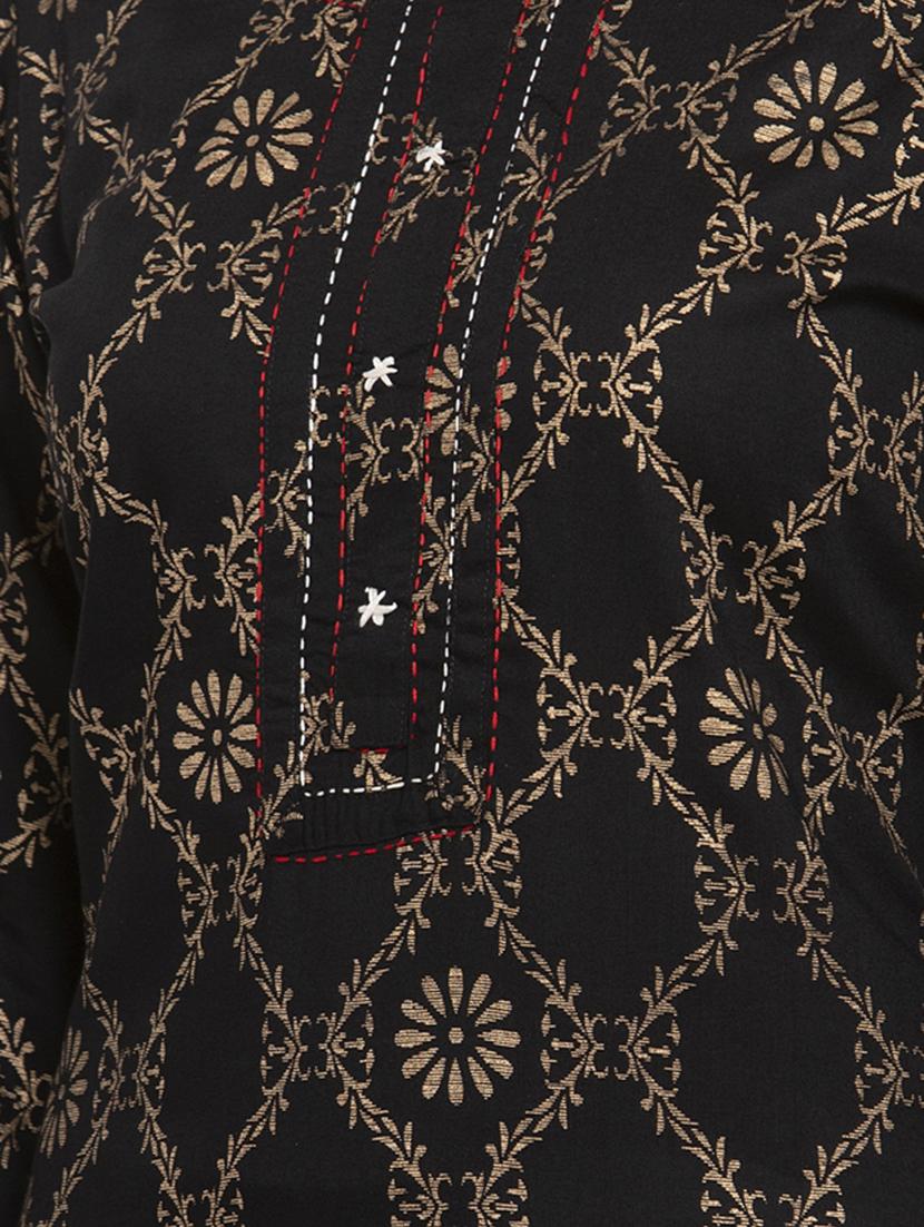 gold print straight kurta - 17299714 - Zoom Image - 4
