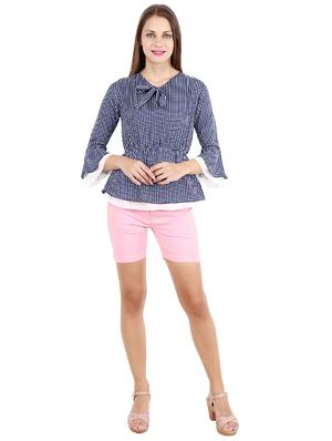 tie up neck printed peplum top - 17299719 - Standard Image - 4