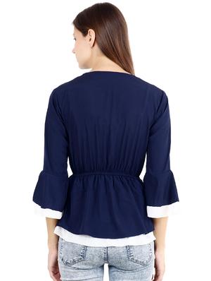 tie up neck peplum top - 17299720 - Standard Image - 3