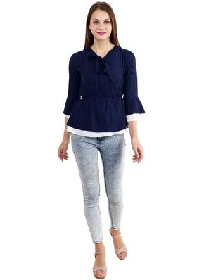tie up neck peplum top - 17299720 - Standard Image - 4