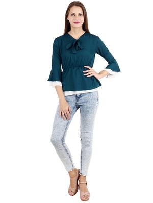tie up neck peplum top - 17299721 - Standard Image - 4