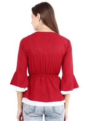 tie up neck peplum top - 17299722 - Standard Image - 3