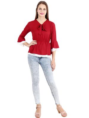 tie up neck peplum top - 17299722 - Standard Image - 4