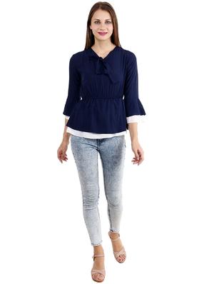 tie up neck peplum top - 17299723 - Standard Image - 4