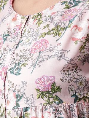 round neck floral top - 17299744 - Standard Image - 4