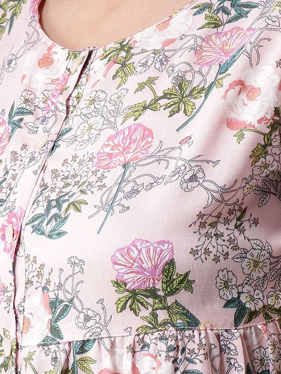 round neck floral top - 17299744 - Zoom Image - 4