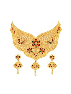 multi colored metal necklaces and earring - 17299851 - Standard Image - 3