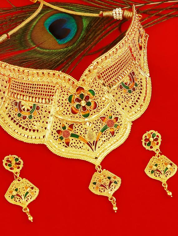 multi colored metal necklaces and earring - 17299851 - Zoom Image - 2