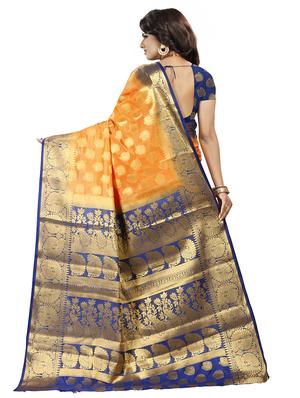 ethnic motif banarasi saree with blouse - 17299873 - Standard Image - 2