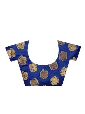 ethnic motif banarasi saree with blouse - 17299873 - Standard Image - 4