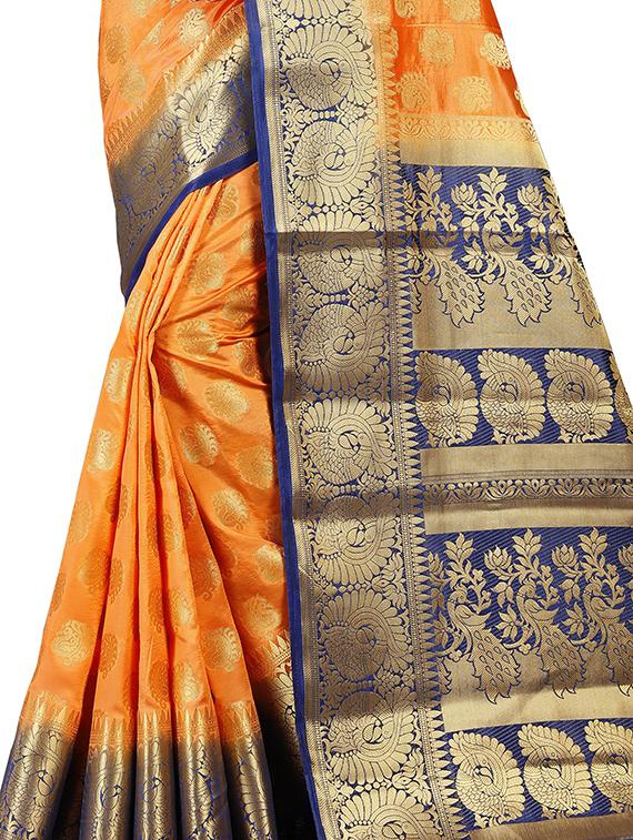 ethnic motif banarasi saree with blouse - 17299873 - Zoom Image - 3