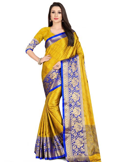 bordered banarasi saree with blouse - 17299893 - Standard Image - 1