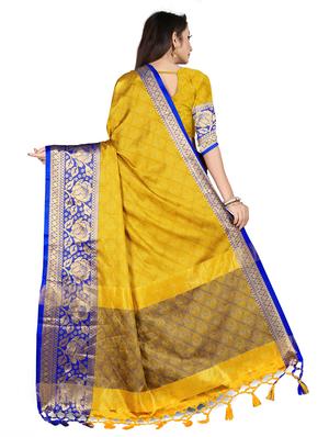 bordered banarasi saree with blouse - 17299893 - Standard Image - 2
