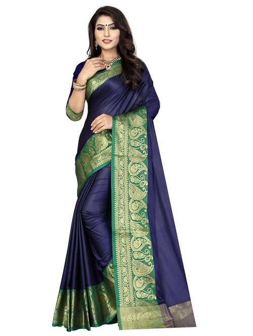 bordered banarasi saree with blouse - 17299895 - Standard Image - 1