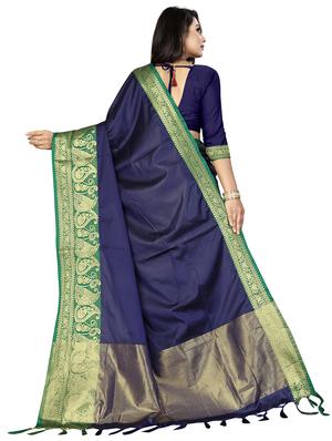 bordered banarasi saree with blouse - 17299895 - Standard Image - 2