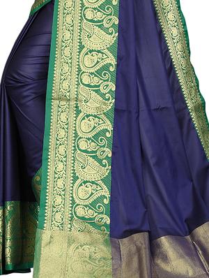 bordered banarasi saree with blouse - 17299895 - Standard Image - 3
