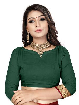 solid banarasi saree with blouse - 17299897 - Standard Image - 4