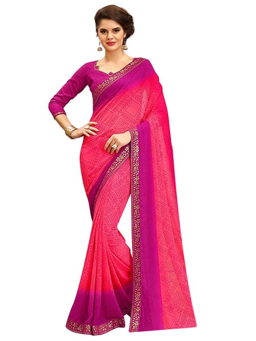 ombre printed saree with blouse - 17299913 - Standard Image - 1