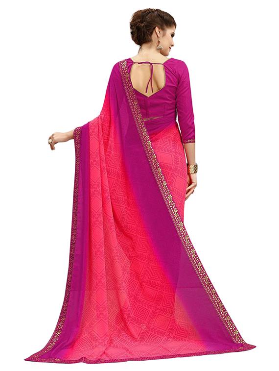 ombre printed saree with blouse - 17299913 - Zoom Image - 2