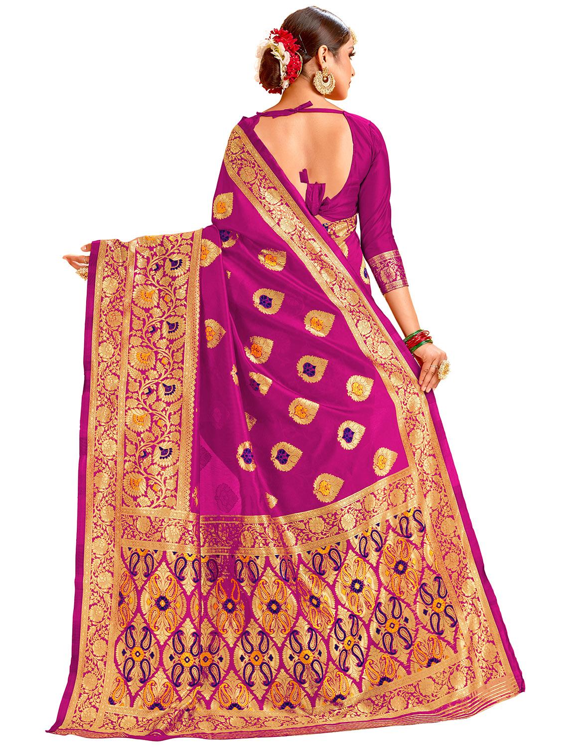 self design half & half saree with blouse - 17300000 - Zoom Image - 2