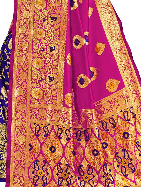 self design half & half saree with blouse - 17300000 - Zoom Image - 3