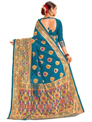 self design half & half saree with blouse - 17300001 - Standard Image - 2