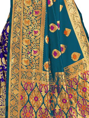 self design half & half saree with blouse - 17300001 - Standard Image - 4