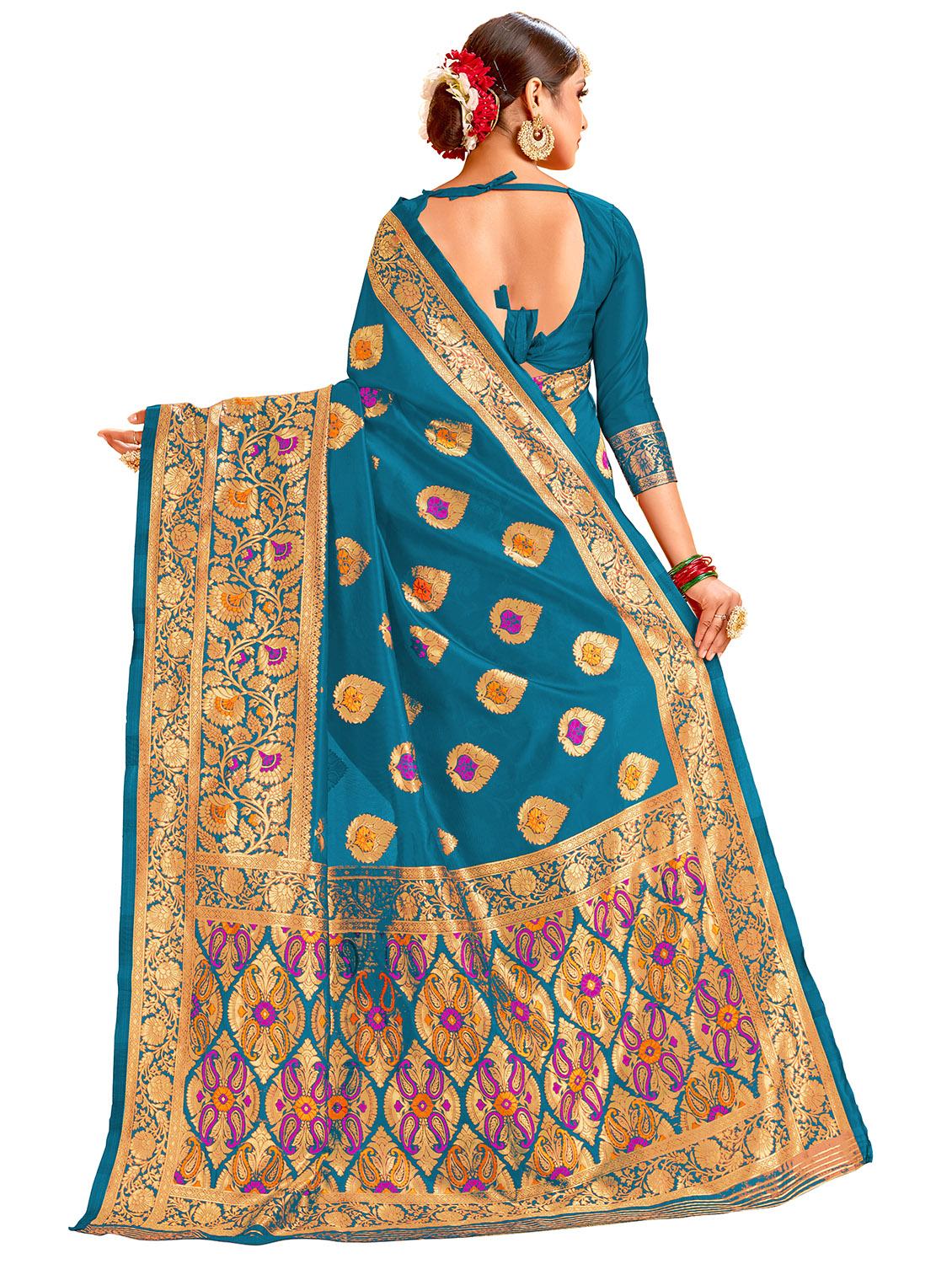 self design half & half saree with blouse - 17300001 - Zoom Image - 2