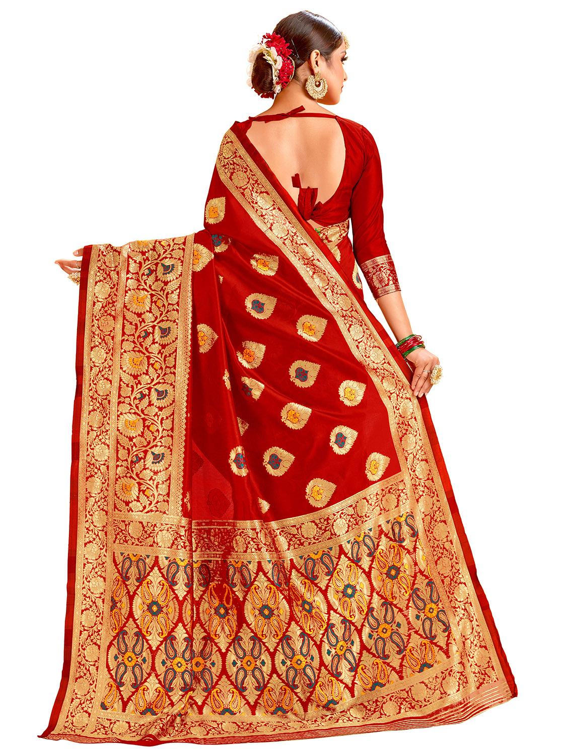 self design half & half saree with blouse - 17300002 - Zoom Image - 2