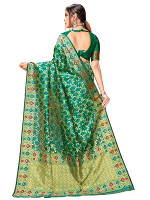 self design banarasi saree with blouse - 17300010 - Standard Image - 2