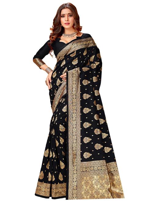 self design banarasi saree with blouse - 17300014 - Standard Image - 1