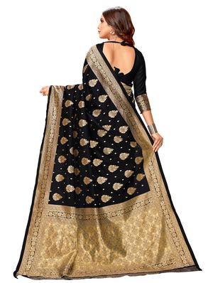 self design banarasi saree with blouse - 17300014 - Standard Image - 2