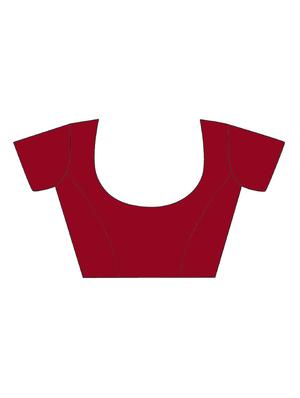maroon banarasi saree with blouse - 17300016 - Standard Image - 5