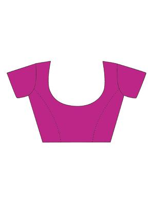 hot pink banarasi saree with blouse - 17300030 - Standard Image - 3