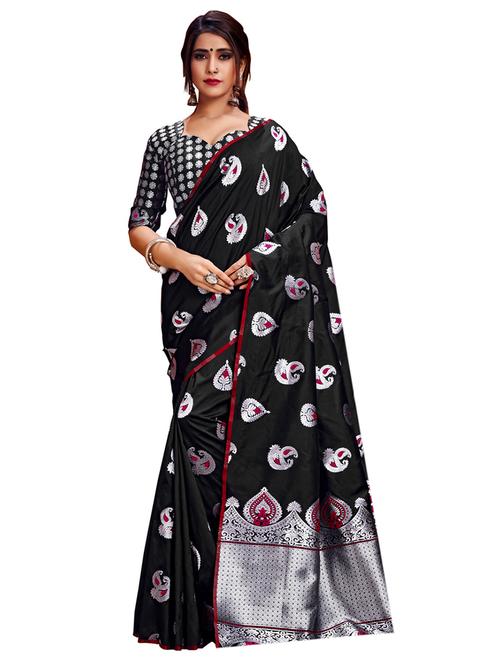 paisley woven saree with blouse - 17300043 - Standard Image - 1
